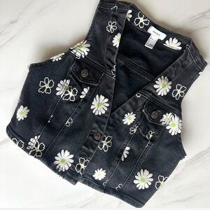 Floral Black women size small vest